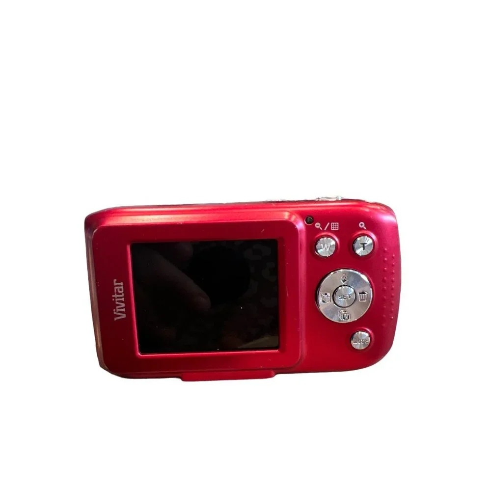 Red Vivitar Vivicam X020 Digital Camera With‎ 4GB SanDisk SDHC Card - For Parts